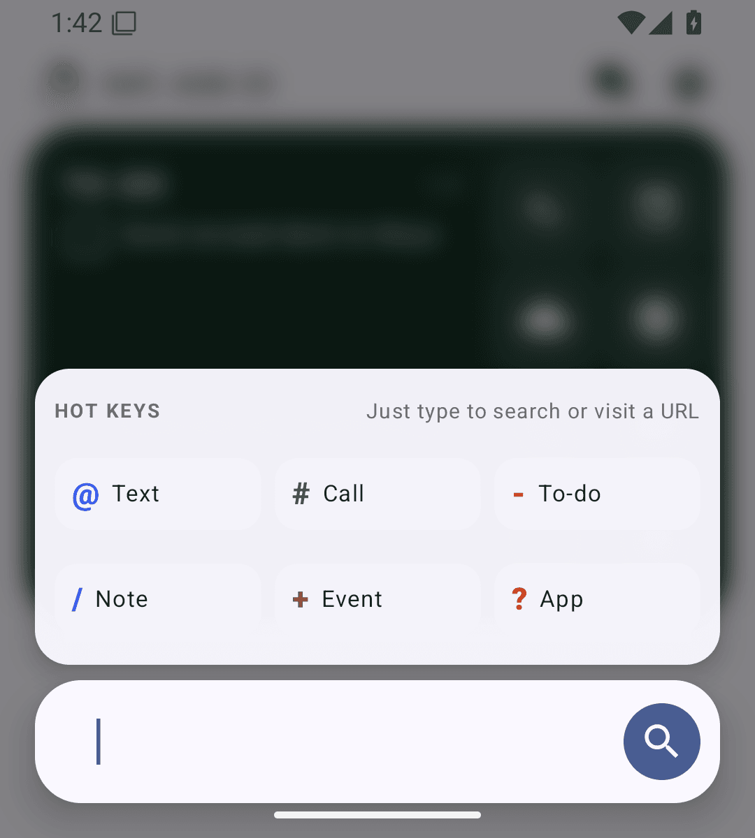 Expanded MinkLauncher Magic Box showing all six keyboard commands